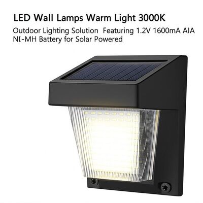 良い価格 LED太陽光壁ランプ 暖かい光 3000K 屋外照明ソリューション 1.2V 1600mA AA NI-MH バッテリー オンライン